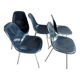 Set of 5 original Eames DSX fiberglass chairs