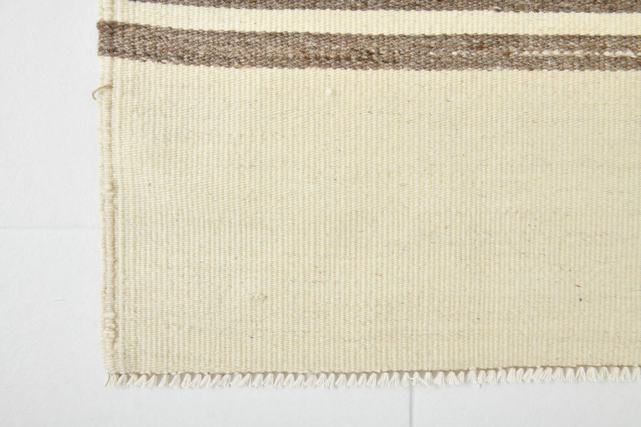 6x9 Cream & Brown Contemporary Vintage Kilim Rug, 184x282Cm