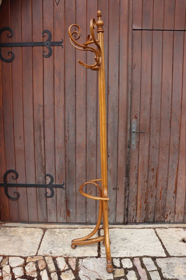 Portemanteau perroquet mural en demi style Thonet, 1900