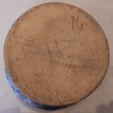 Pot cover, fawn blue and gray décor.