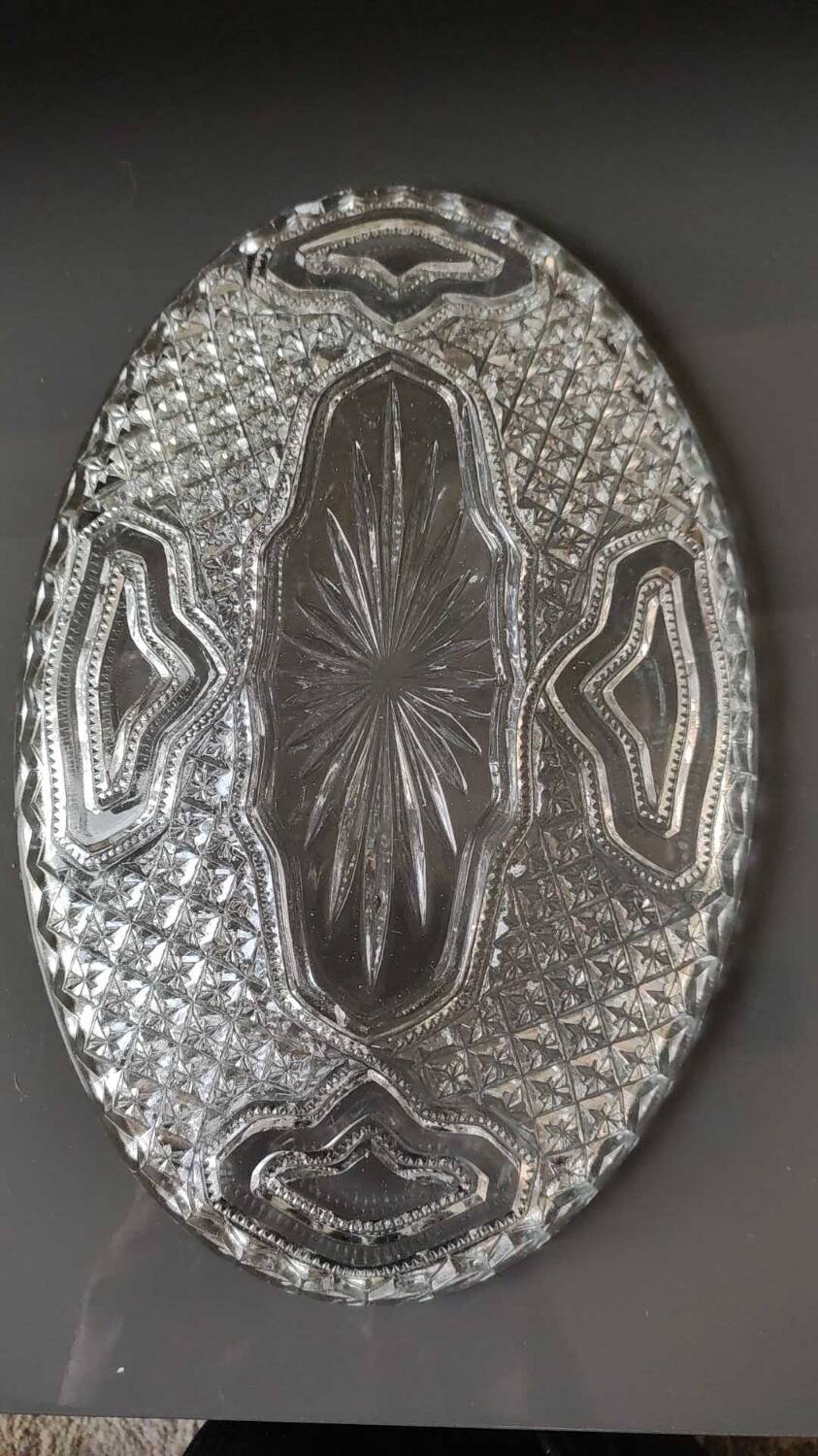 Aperitif dish in molded glass. stylish boho chic. starry, cross, leafy patterns