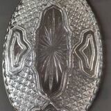 Aperitif dish in molded glass. stylish boho chic. starry, cross, leafy patterns
