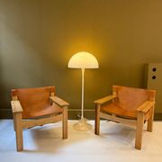 Natura armchair in pine and leather - Karin Mobring for Ikea, 1970