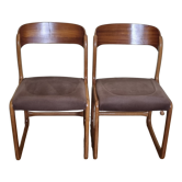 Paire de chaises Baumann modèle "traîneau" 1960