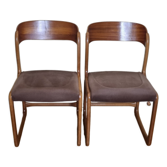 Pair of Baumann chairs model "sleigh" 1960