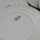 6 Louis XV Boulenger Choisy Le Roi iron earth flat plates, early 20th century