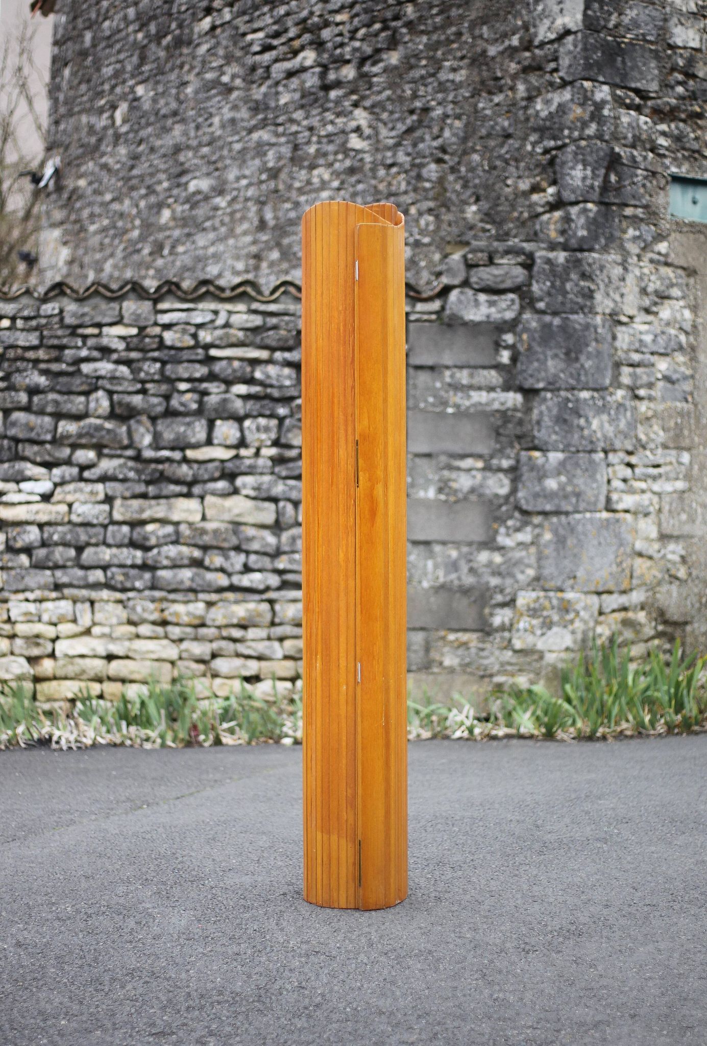 Vintage screen, large wooden screen Manufrance, wooden partition, screen, interior decoration