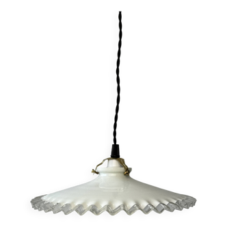 Antique vintage pendant light in opaline lace 24 cm