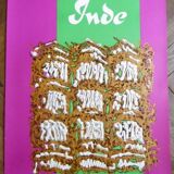 Lithographic poster Air France - India signed Georges Mathieu 1969