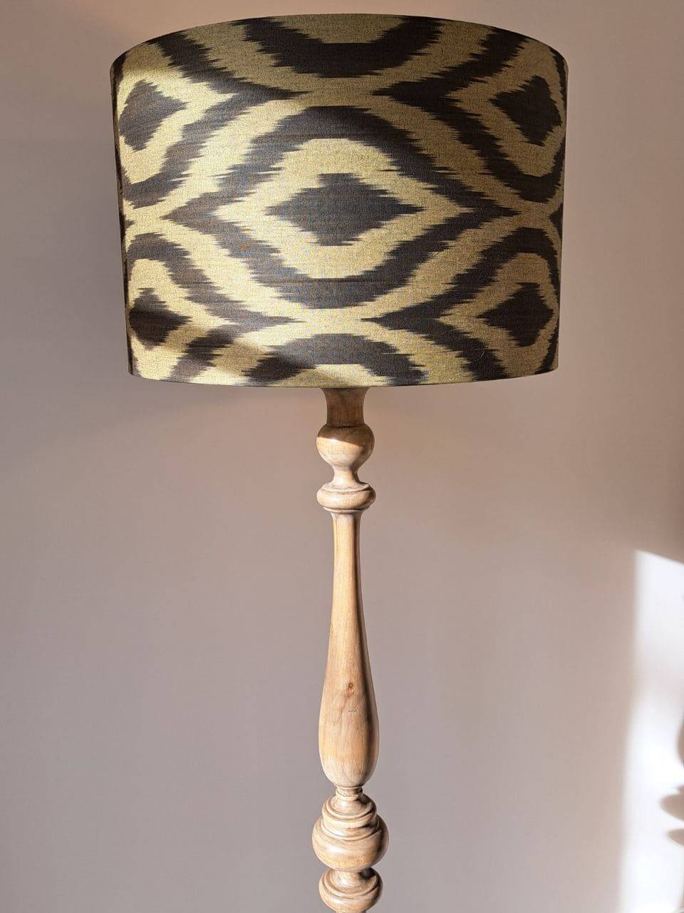 Vintage turned wooden floor lamp