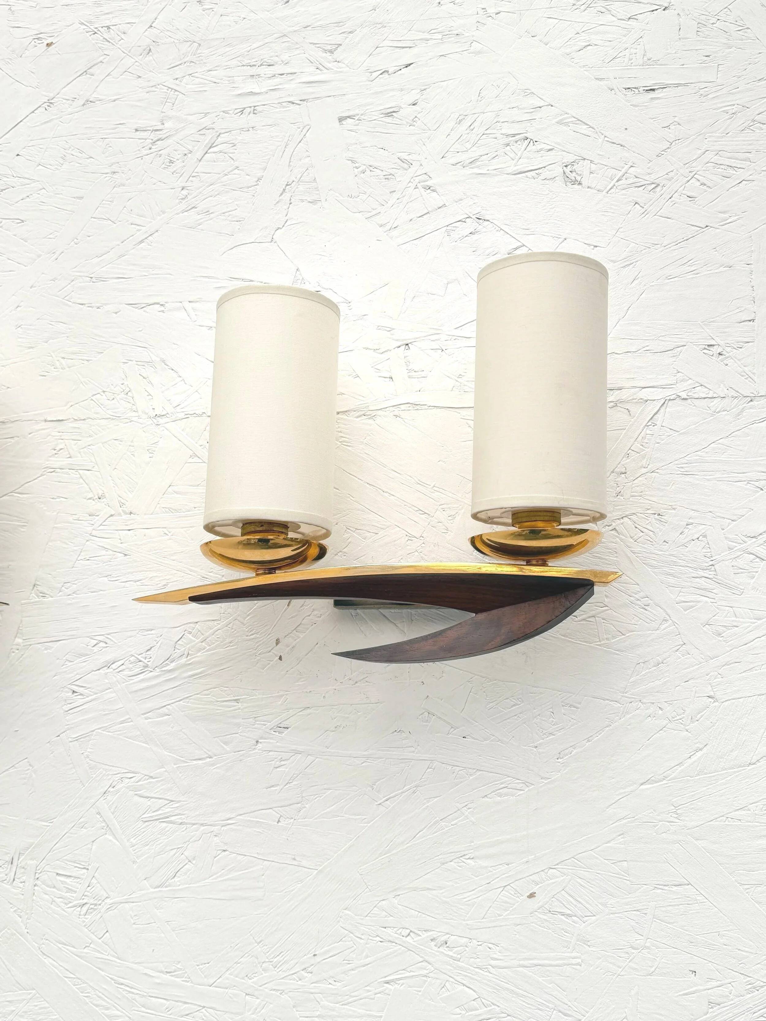Paire d'appliques scandinaves en teck, 1970