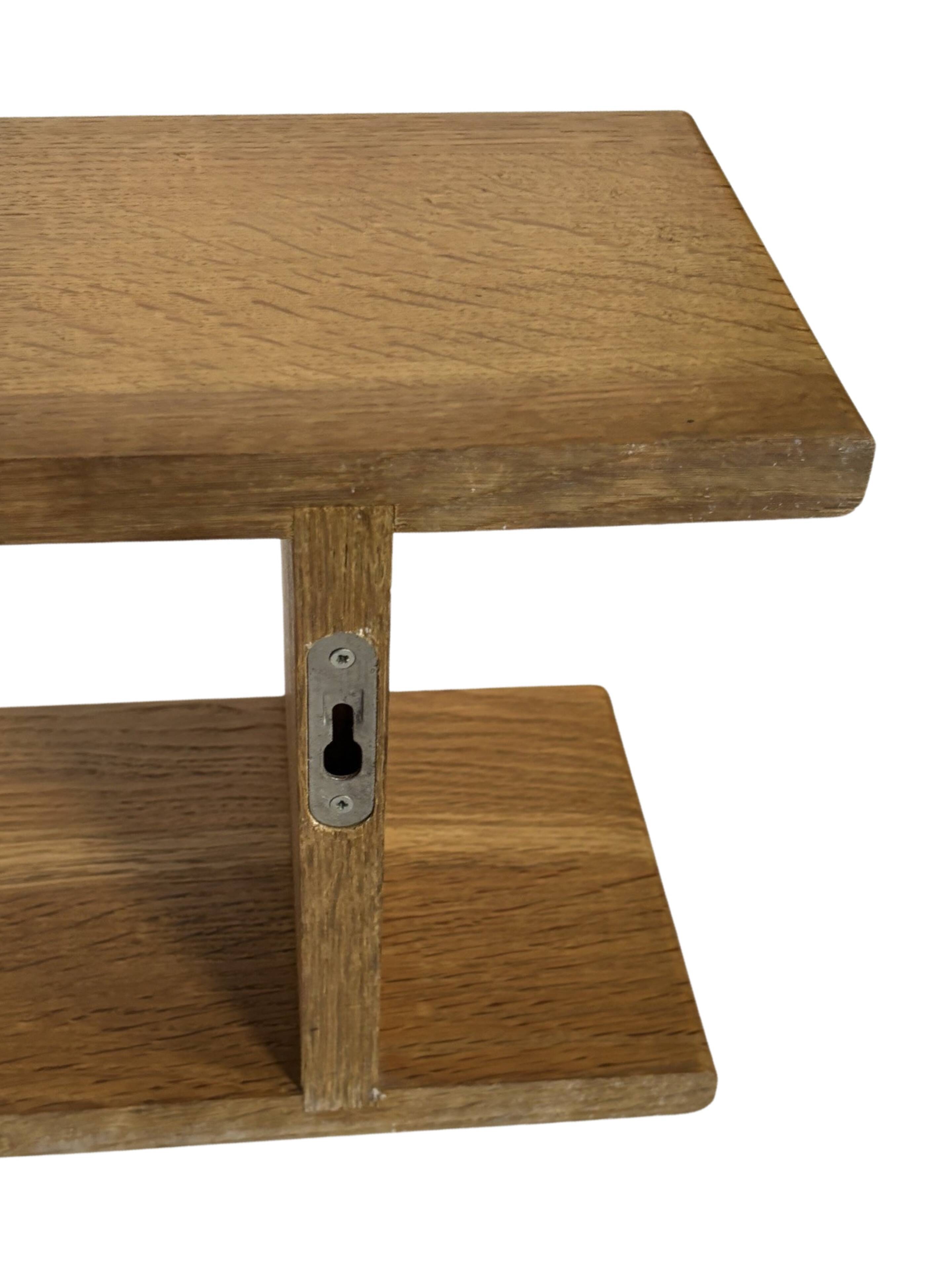 Vintage oak wall / book shelf 1970s wood minimalist design