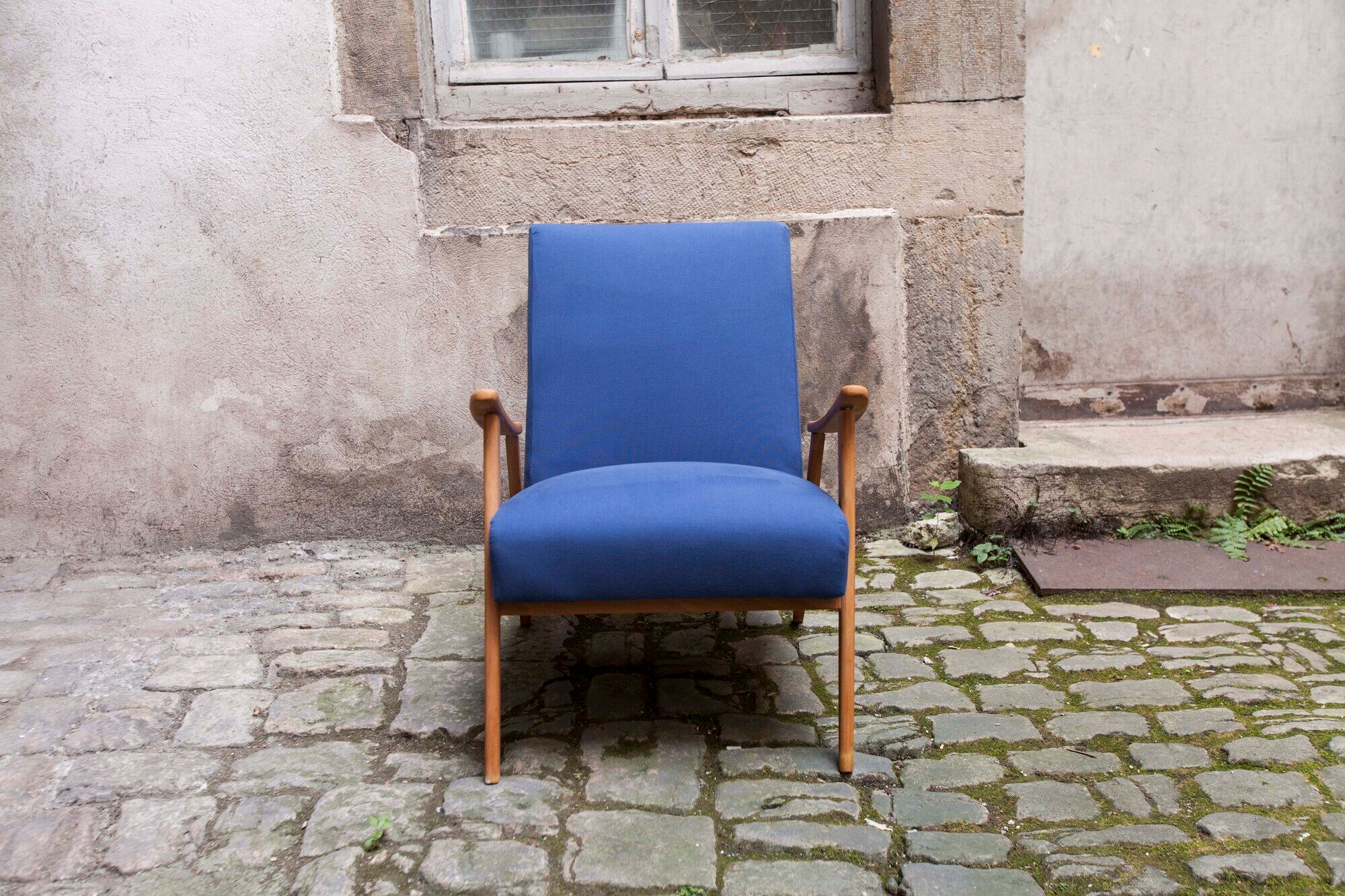 Pair of Scandinavian armchairs from the 60s new fabrics and foam