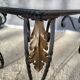 Arletty coffee table in wrought iron and sea green marble.