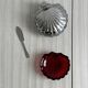 Silver-plated metal shell butter dish