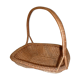 Flat diamond-shaped rattan basket with handle