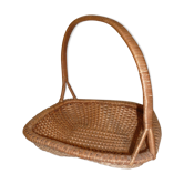 Panier en rotin forme losange plat avec anse
