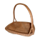 Flat diamond-shaped rattan basket with handle