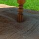 Round coffee table in solid walnut – foldable top