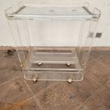 Plexiglas and gold metal rolling table