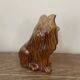 Vintage brown handmade ceramic Collie dog figurine decoration.