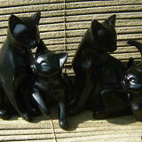 Set of 4 black cats