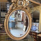 Napoleon III Style Golden Oval Mirror