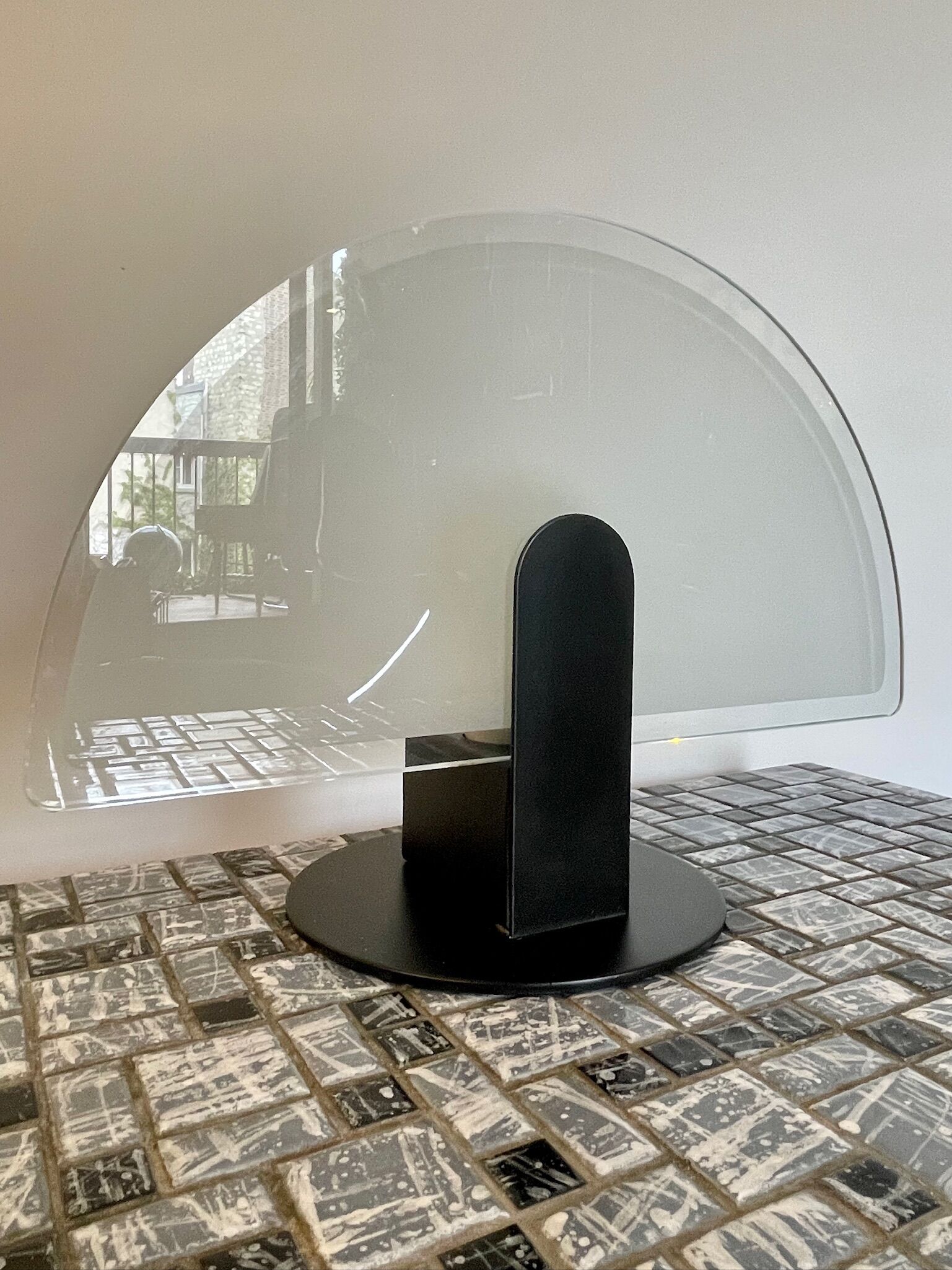 Black and smoked frosted mood lamp