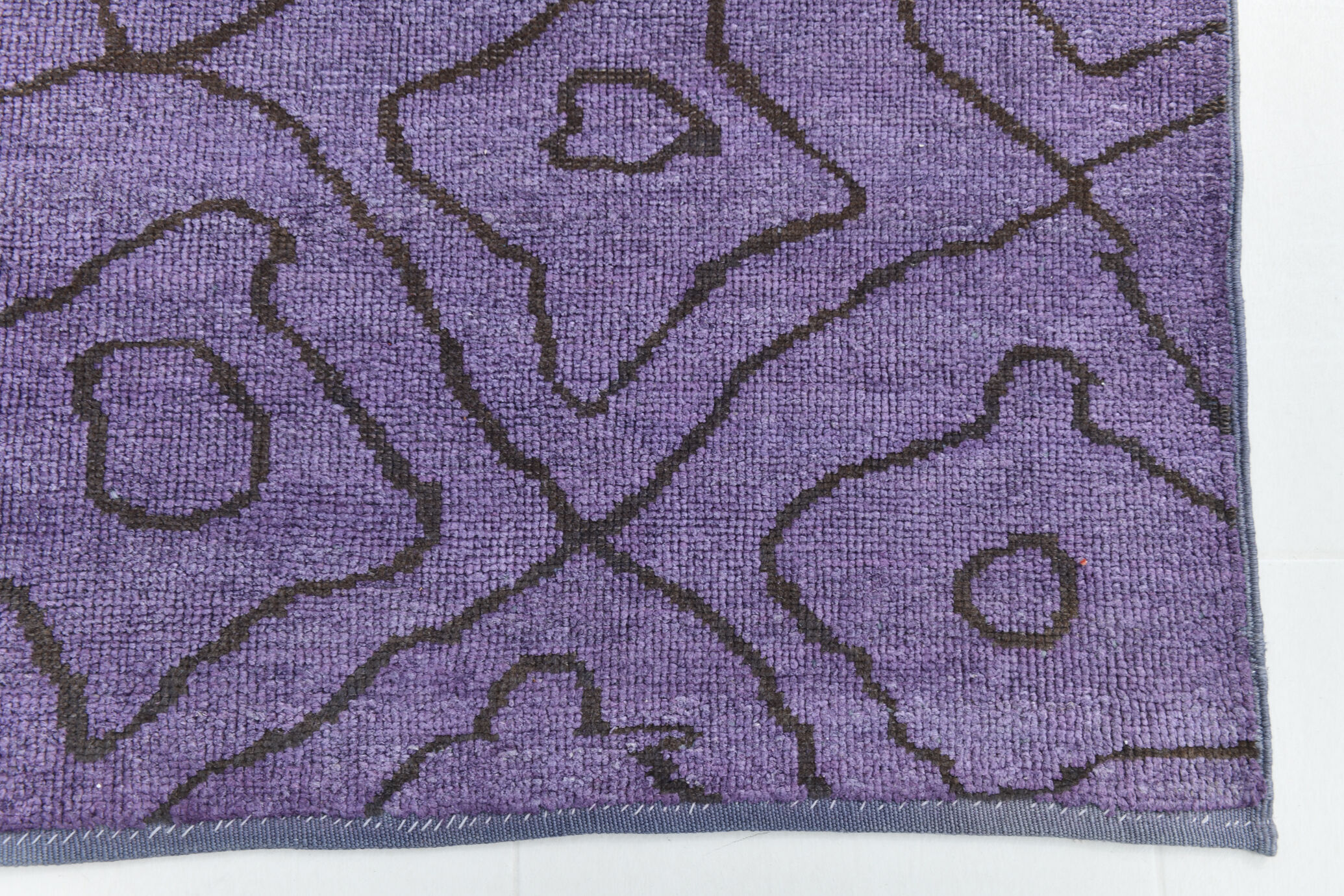 7x9 modern vintage purple  hemp area rug,