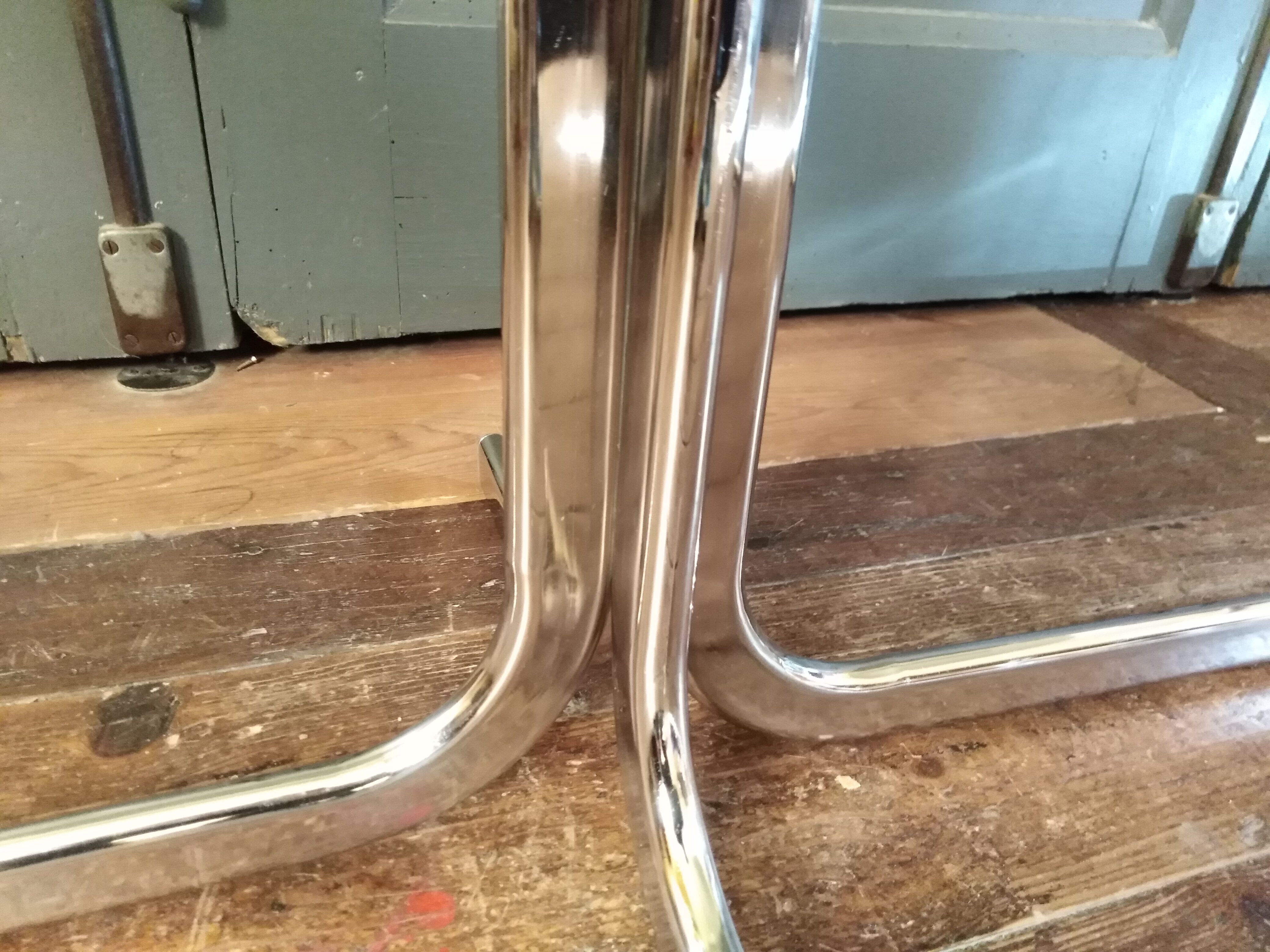 Glass and chrome coffee table 1970