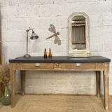 Antique workbench console