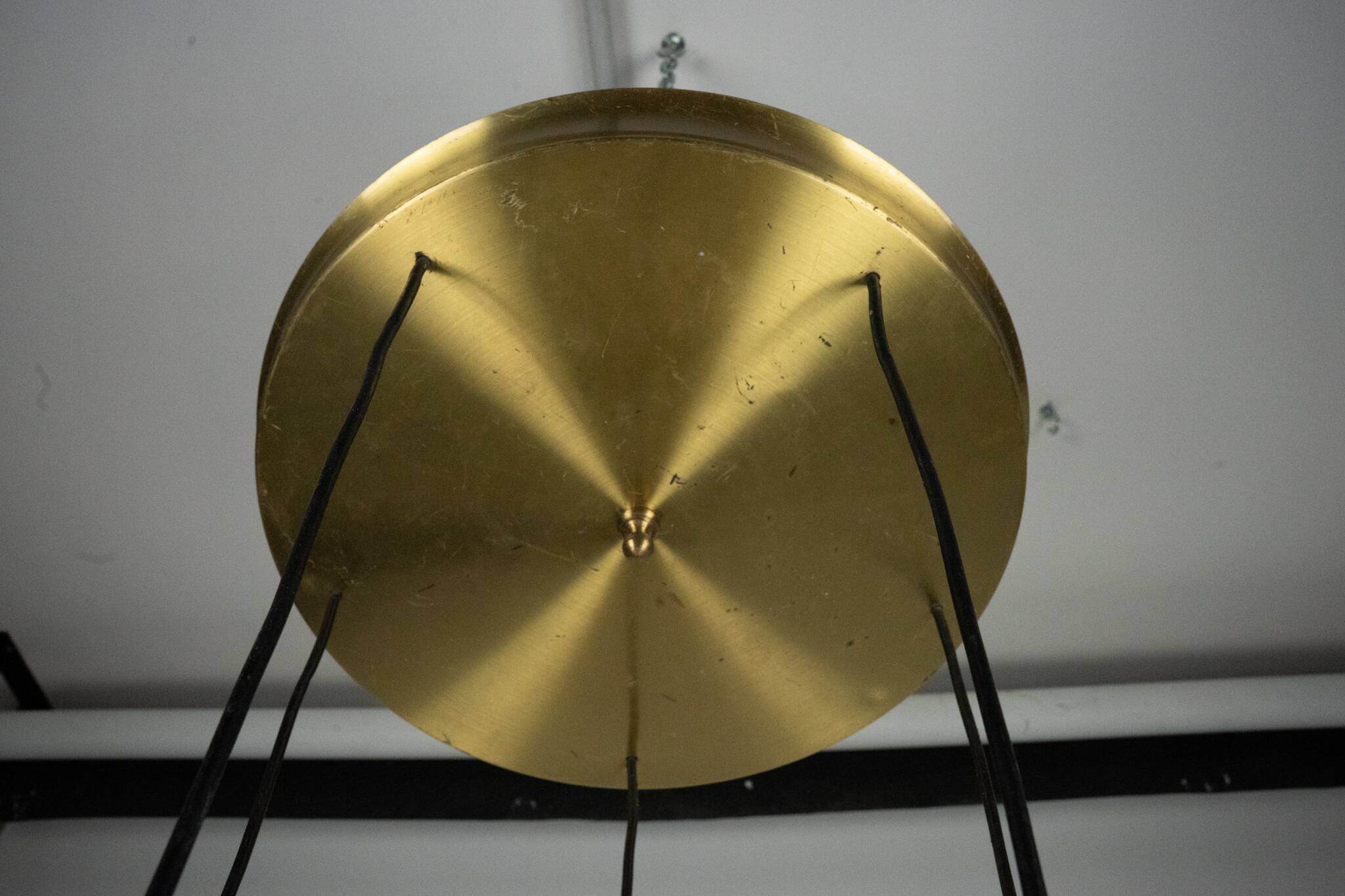 Fog & Morup, Midcentury Brass Pendant with Five Pendant Drops. Danmark 1960