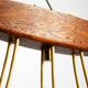 Beautiful 6-armed Scandinavian 1960s ceiling lamp made of teak and with gla