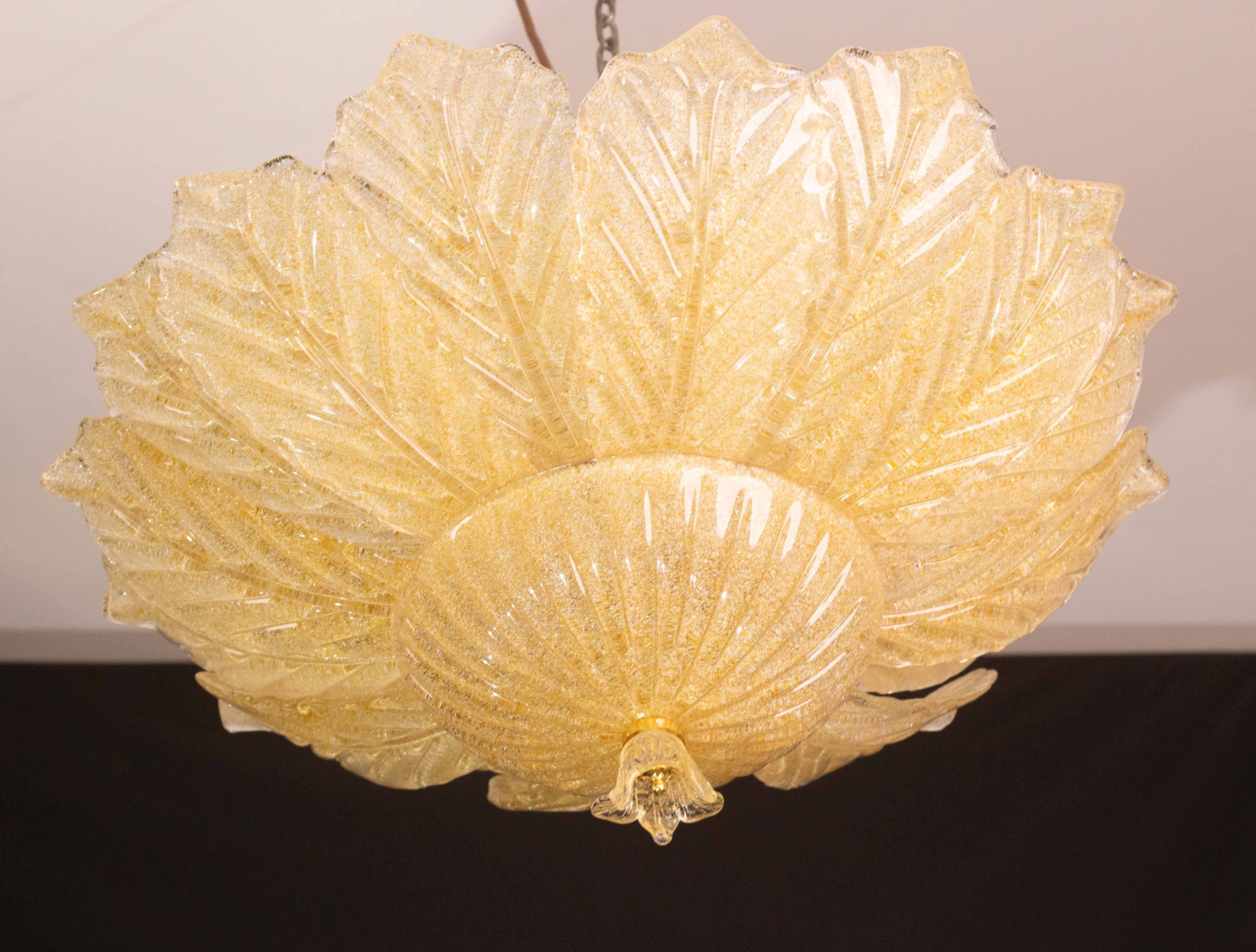 Set of 2 Dubai, Murano Glass Gold Flush Mount, 1970s