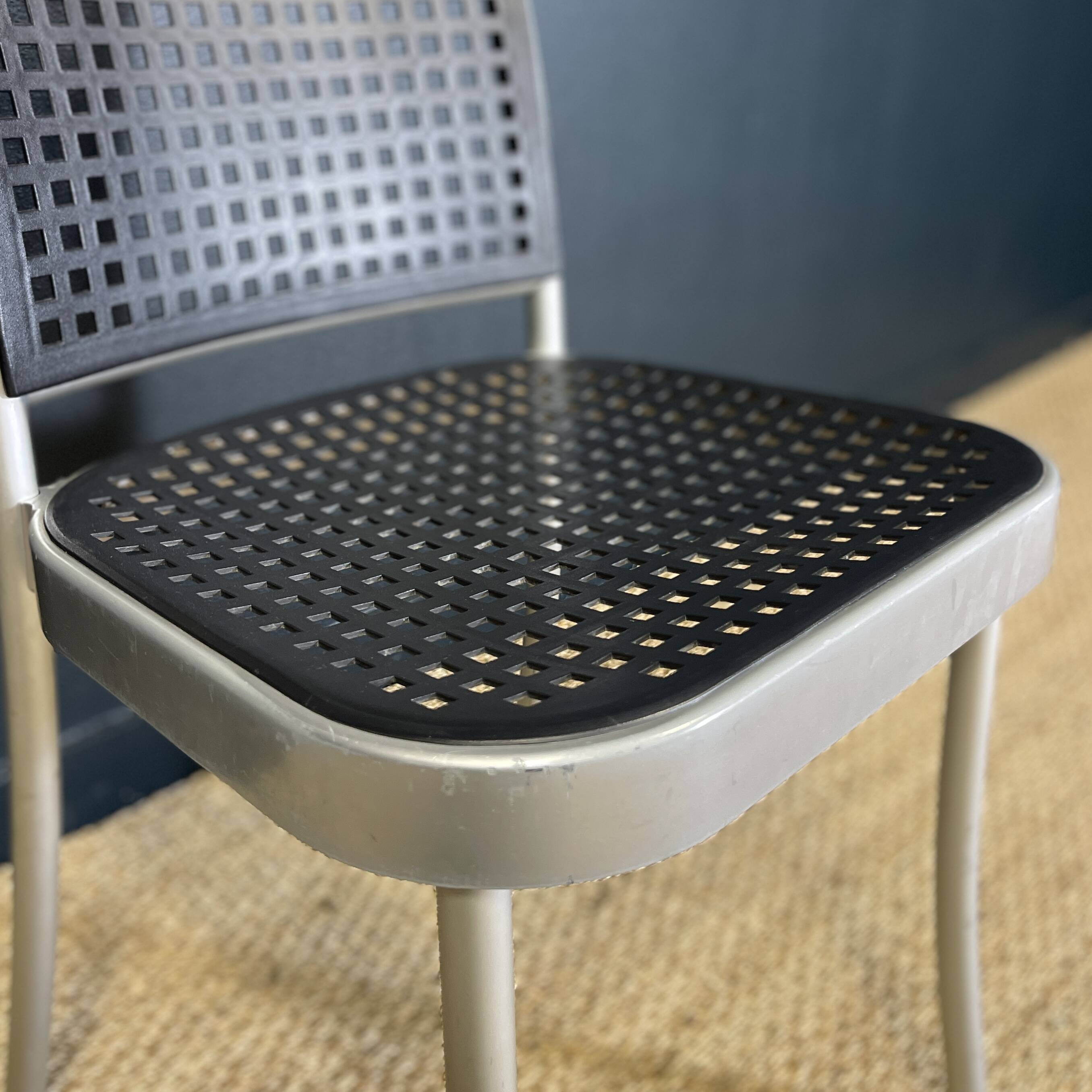 Set of 4 Silver chairs by Magistretti for Padova 1980 Italy