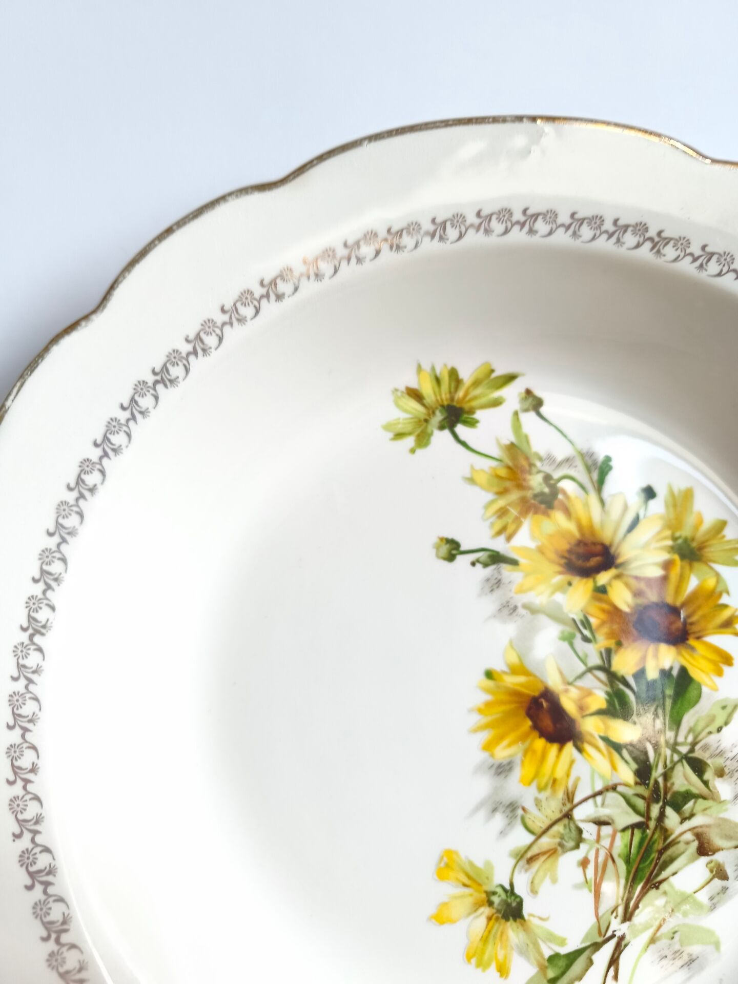 Plat creux gien marguerites vintage