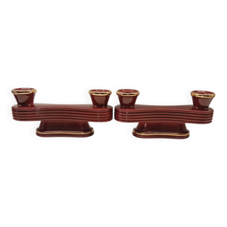 Lot de 2 bougeoirs Art Déco années 30