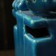 Lampe de table Foo Dog Vintage, céramique turquoise