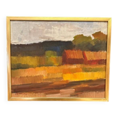 Huile sur toile originale – "Paysage" par Olle Rhönnstad – Signé – Vintage et encadré – 43 × 35 cm (16,9" × 13,8")