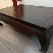 Opium-style coffee table in solid wood (Fancy Wood) – 120 cm