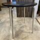 Table d’appoint chrome et skai noir vintage style Bauhaus vintage 1970