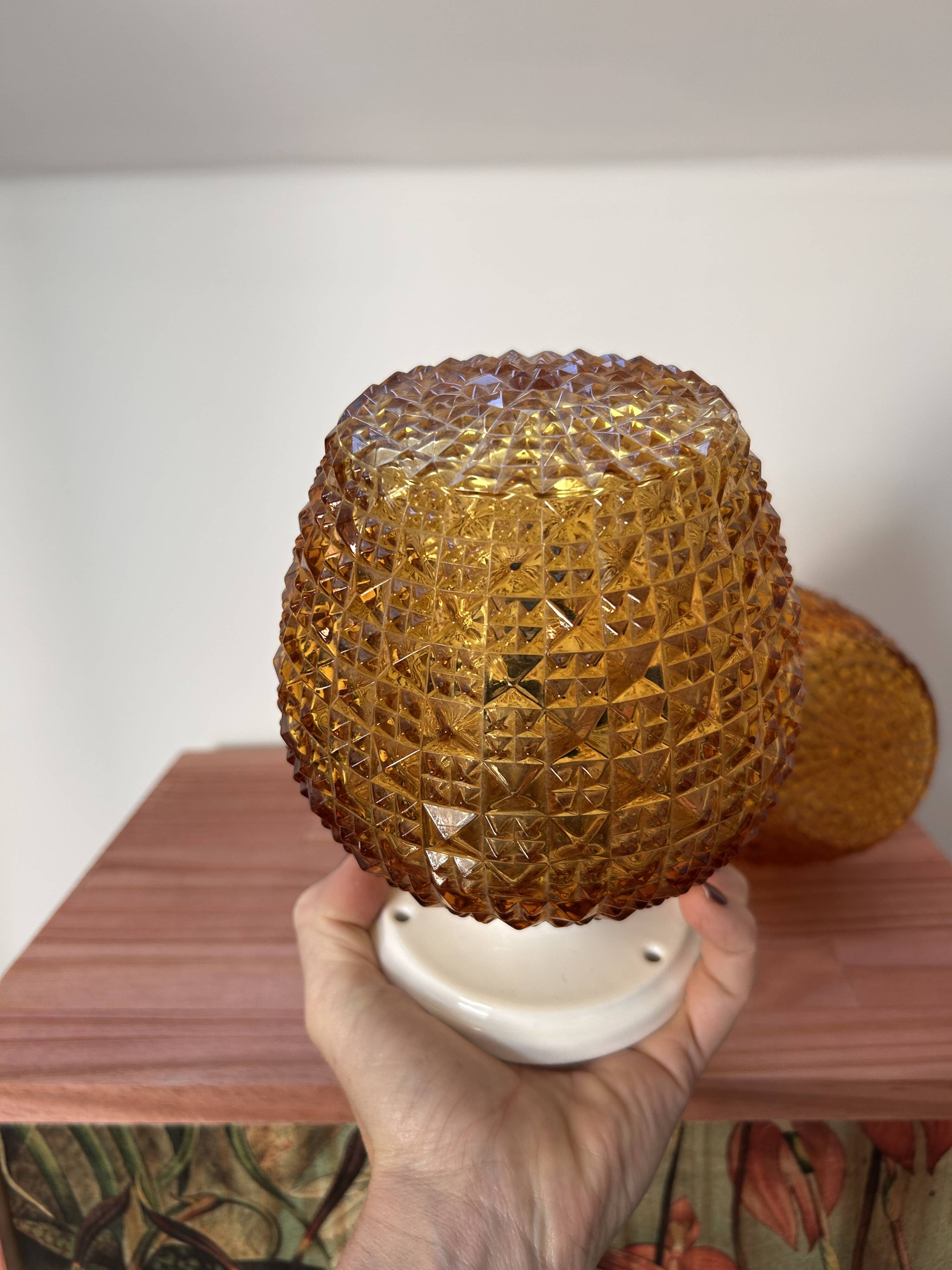 Pair of gold glass wall sconces