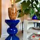 Ceramic lamp with walnut magnifying effect, Italian 1970s inspiration.