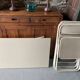 Set folding table and its 4 folding chairs perforated metal cream color - 70s