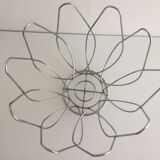 Basket Bowl Fruit Basket Centerpiece Chrome Metal Stainless Steel Art Design...