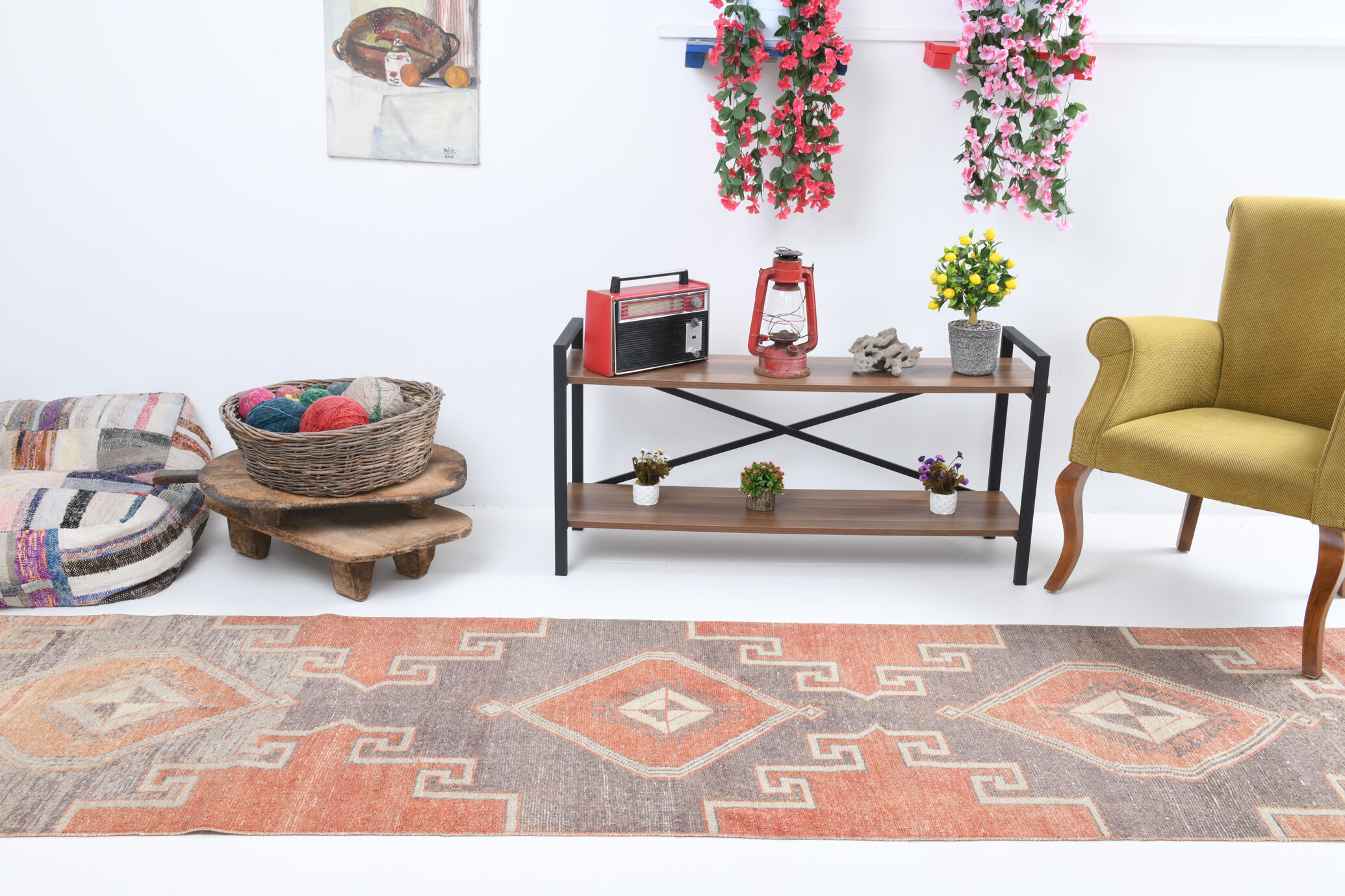 3X11 Oushak Runner Rug, Handmade Runner Rug, 3x11 Runner Rug, 349x86Cm
