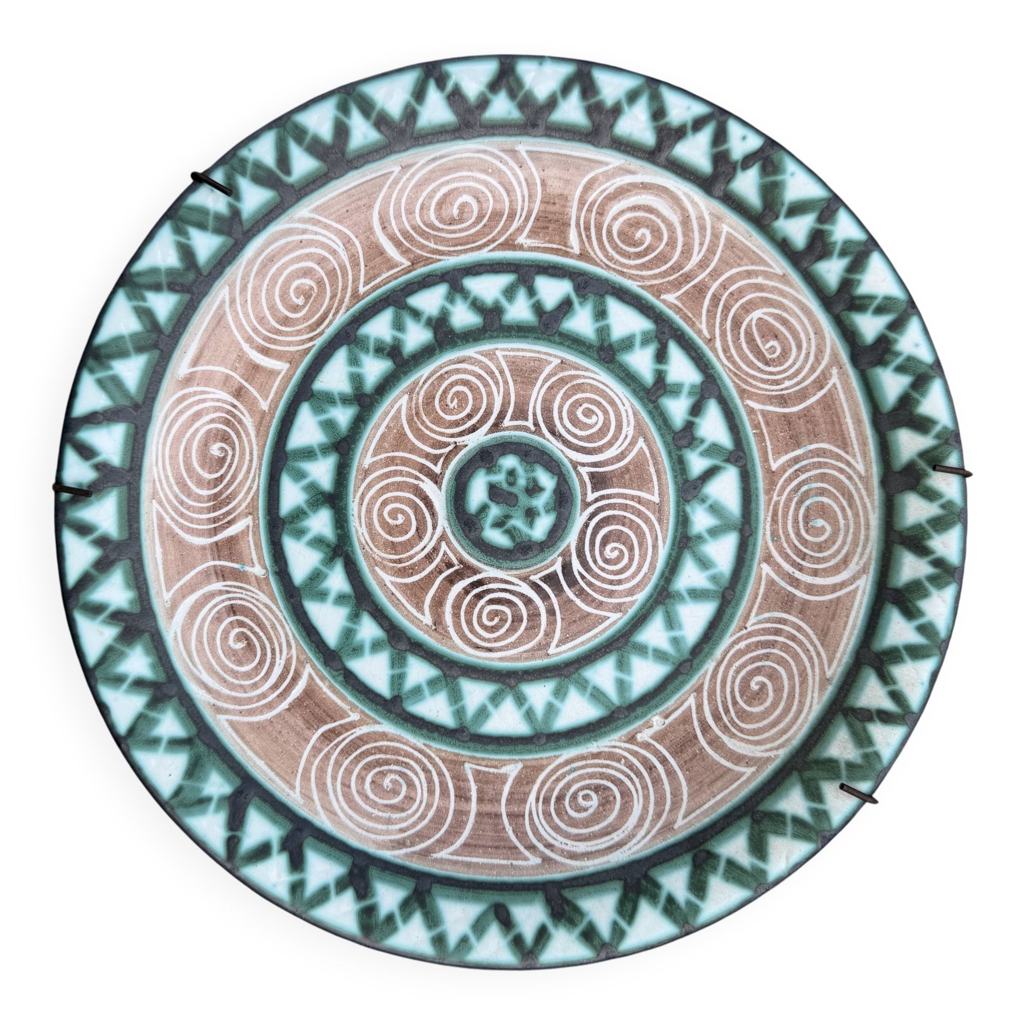 Geometric Decor Plate 18 cm Signed Robert Picault Circa 196