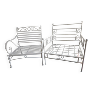 2 fauteuils fer forgé