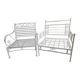 2 wrought iron armchairs