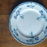 Round serving dish St Amand of blue color